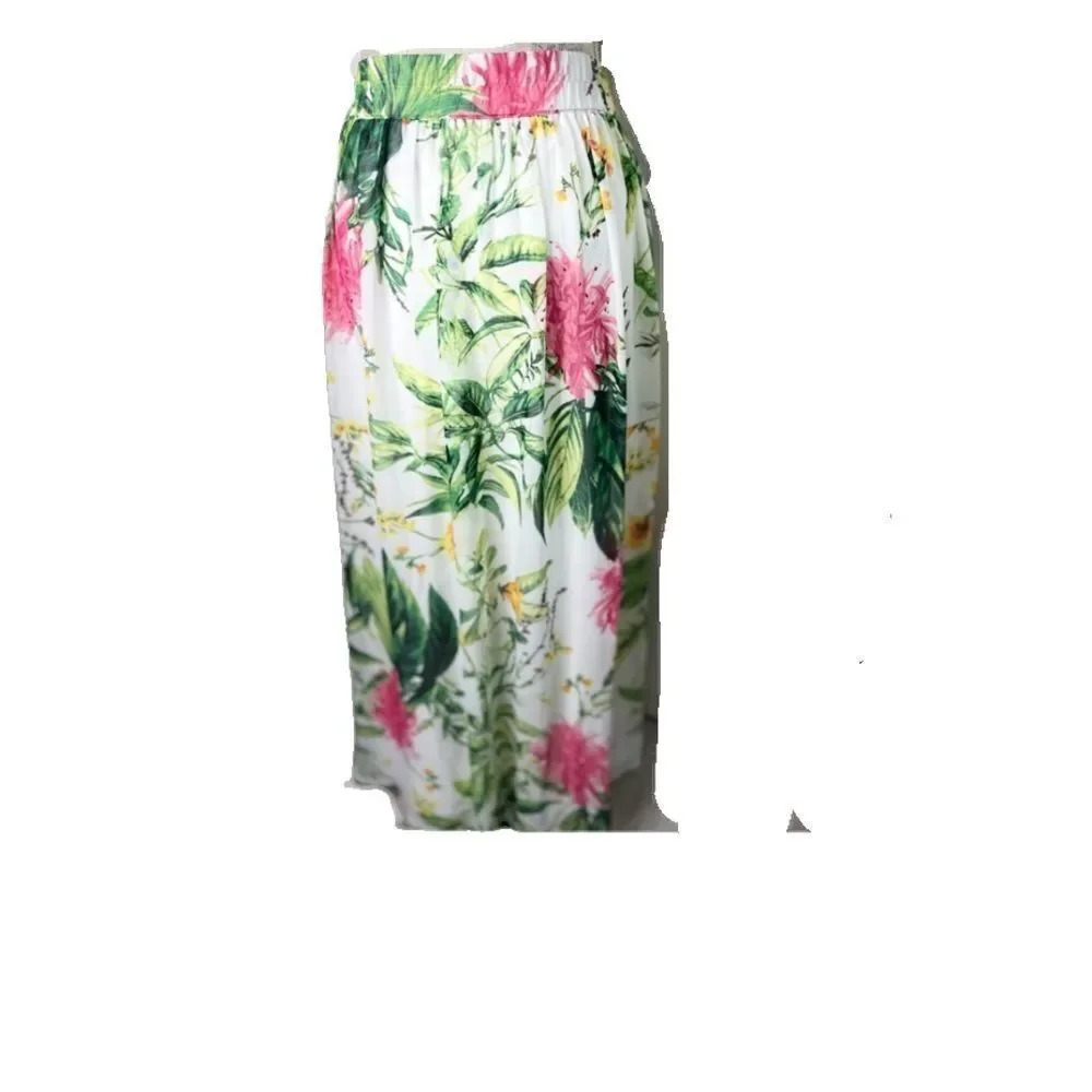 Sunny Leigh Chiffon Skirt Large Floral Beautiful EUC